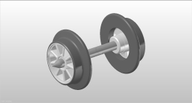 NPE NZ33285 - H0 Radsatz-Einfachspeiche Grau - Ø 10 mm Schmal (Spitzenlager)